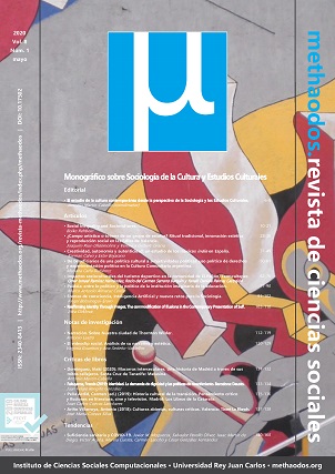 methaodos.revista de ciencias sociales. Vol. 8 Núm. 1 (2020): Monográfico sobre Sociología de la Cultura y Estudios Culturales